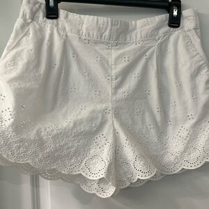 Loft eyelet white shorts